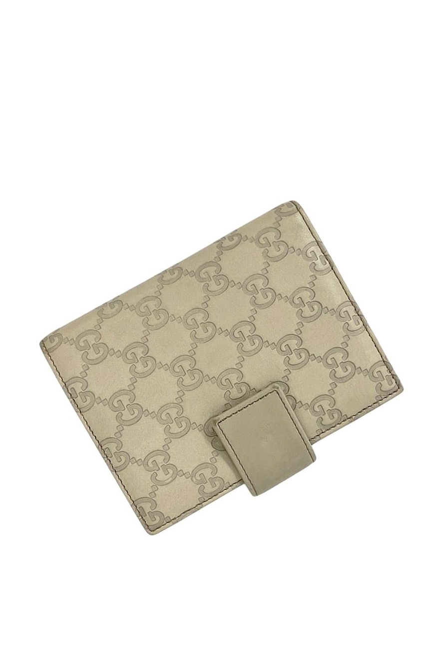Gucci Notebook Cover Beige White Guccissima Line 6 Holes System Leather Agenda
